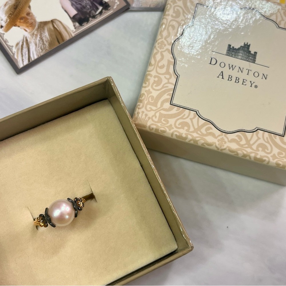 Gold and Pink Pearl Ring, sterling silver 18k gold plated